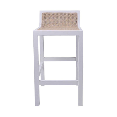 Amalfi Natural Elm and Rattan Barstool White