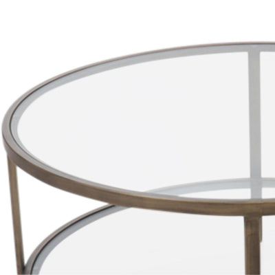 Palladium Glass and Brass Coffee Table