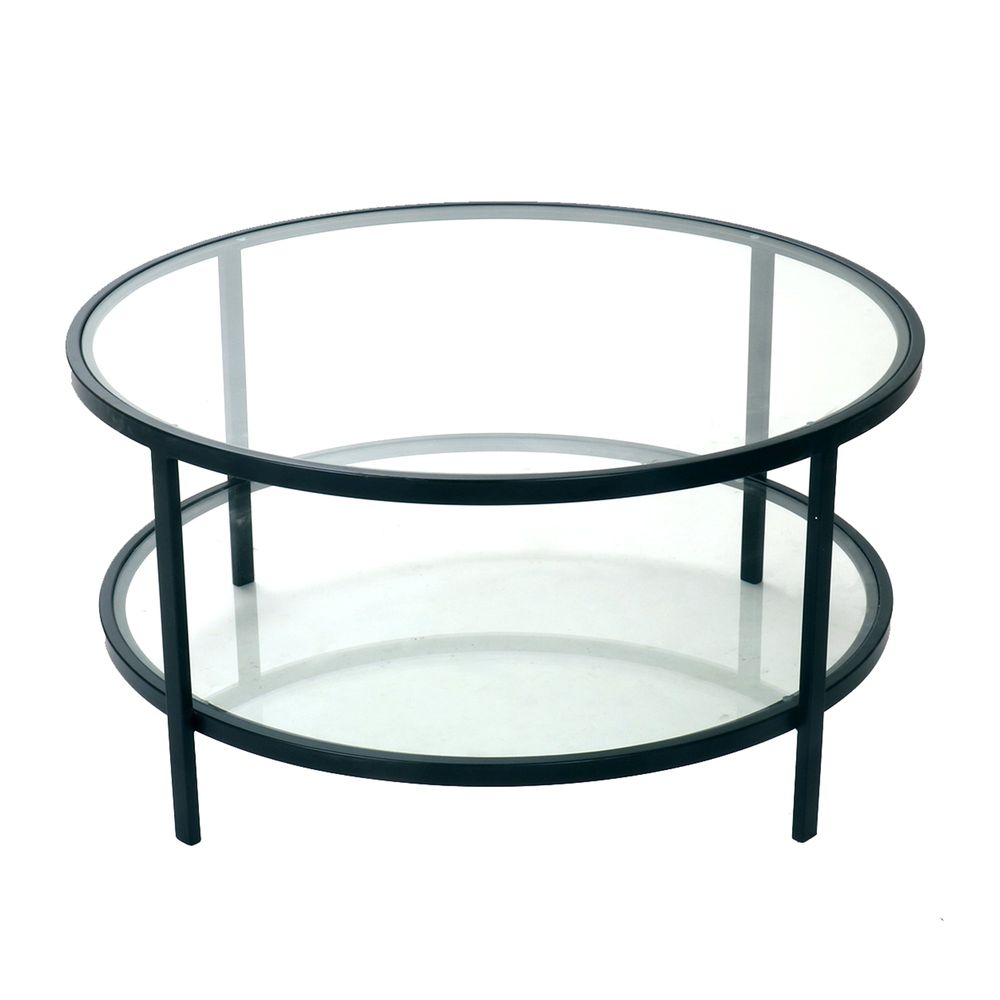 Palladium Glass and Black Coffee Table