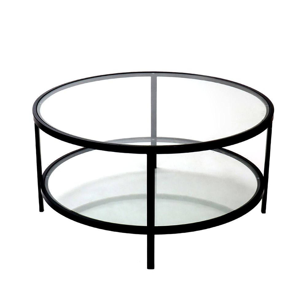 Palladium Glass and Black Coffee Table