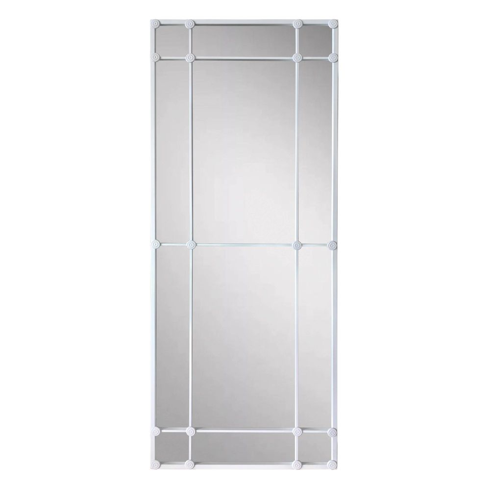 Rectangular 12 Pane Mirror White