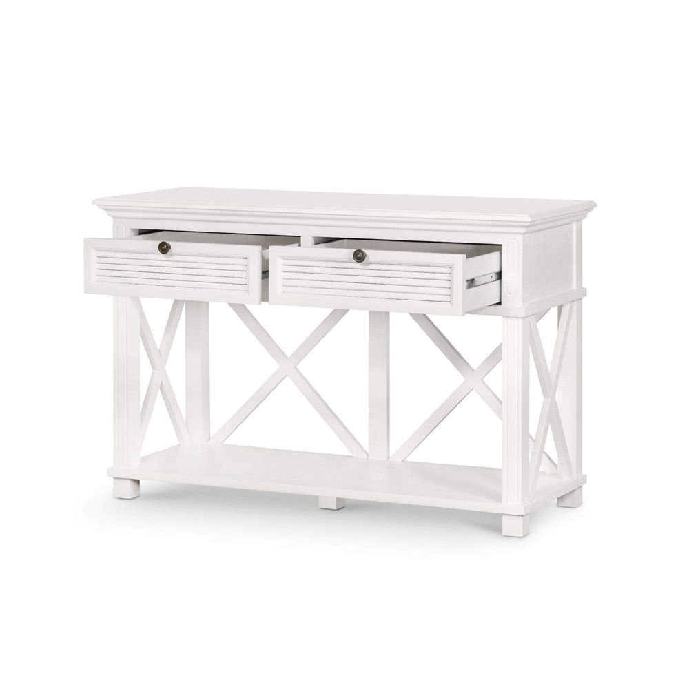 West Beach 2 Drawer Hamptons 130cm Console White