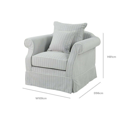 Slip Cover Only - Avalon Hamptons Armchair Cloud Stripe