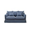Slip Cover Only - Noosa Hamptons 2 Seat Sofa Navy W/White Piping