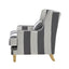 Bondi Grey & Cream Stripe Armchair