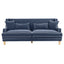 Bondi Hamptons 3 Seat Sofa Navy W/White Piping