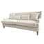 Bondi Hamptons 3 Seat Sofa Natural Stripe W/White Piping