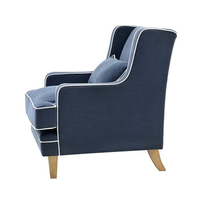 Bondi Armchair Navy W/ White Piping