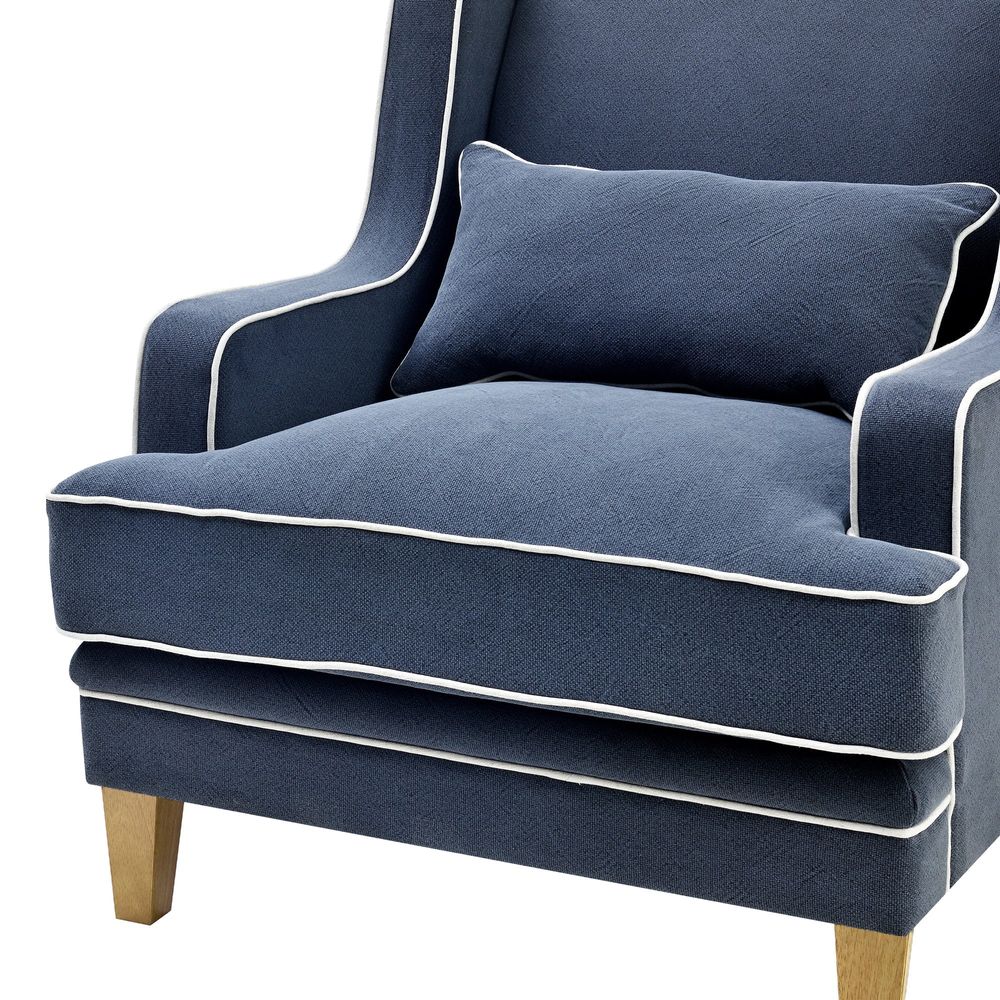 Bondi Armchair Navy W/ White Piping