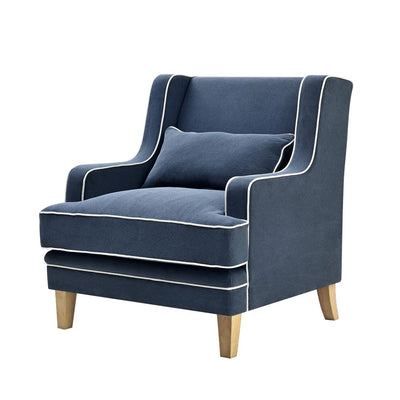 Bondi Armchair Navy W/ White Piping