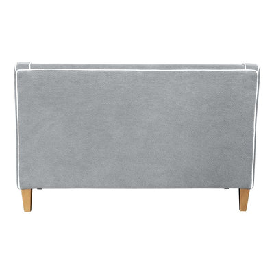 Bondi Hamptons 2 Seat Sofa Grey W/White Piping