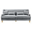 Bondi Hamptons 3 Seat Sofa Grey W/White Piping