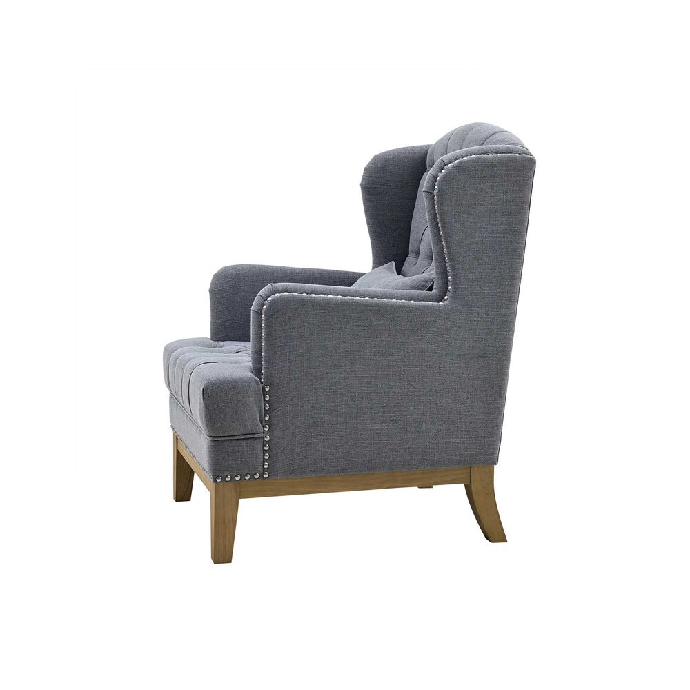 George Buttoned Armchair Grey