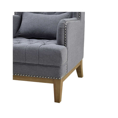 George Buttoned Armchair Grey