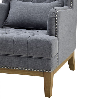 George Buttoned Armchair Grey