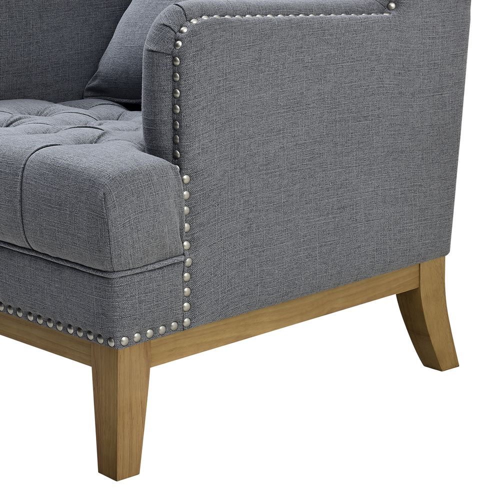 George Buttoned Armchair Grey