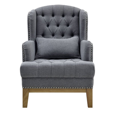 George Buttoned Armchair Grey