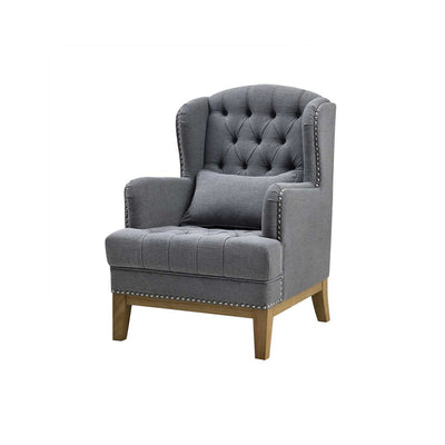 George Buttoned Armchair Grey