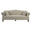 Vaucluse 3 Seat Hamptons Buttoned Sofa Beige Linen Blend