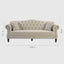 Vaucluse 3 Seat Hamptons Buttoned Sofa Beige Linen Blend
