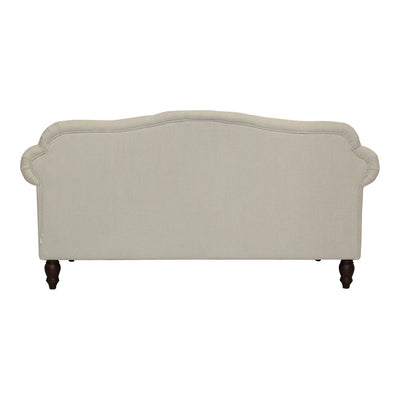 Vaucluse 2 Seat Hamptons Buttoned Sofa Beige Linen Blend