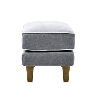 Bondi Ottoman Grey with White Piping