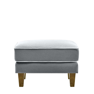 Bondi Ottoman Grey with White Piping