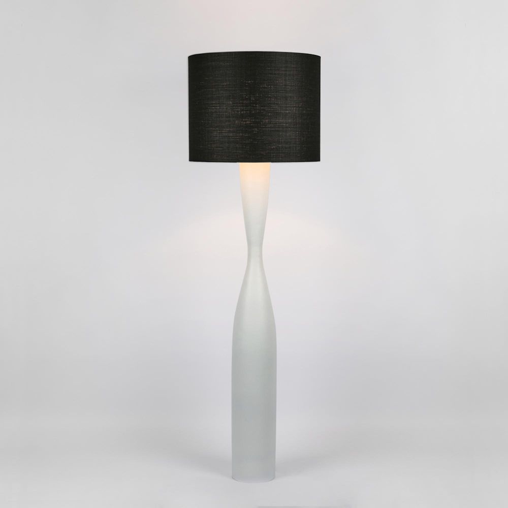 Callum Floor Lamp Base White with Black Shade