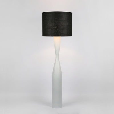 Callum Floor Lamp Base White with Black Shade