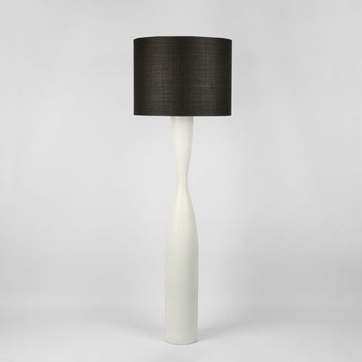 Callum Floor Lamp Base White with Black Shade