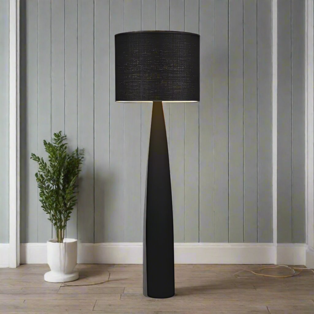 Samson Floor Lamp Base Black with Shade Black