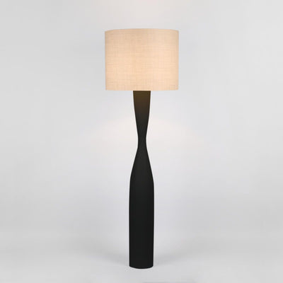 Callum Floor Lamp Base Black with Natural Shade