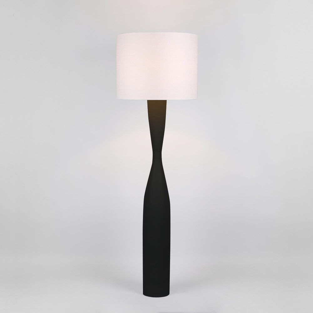 Callum Floor Lamp Base Black with White Shade