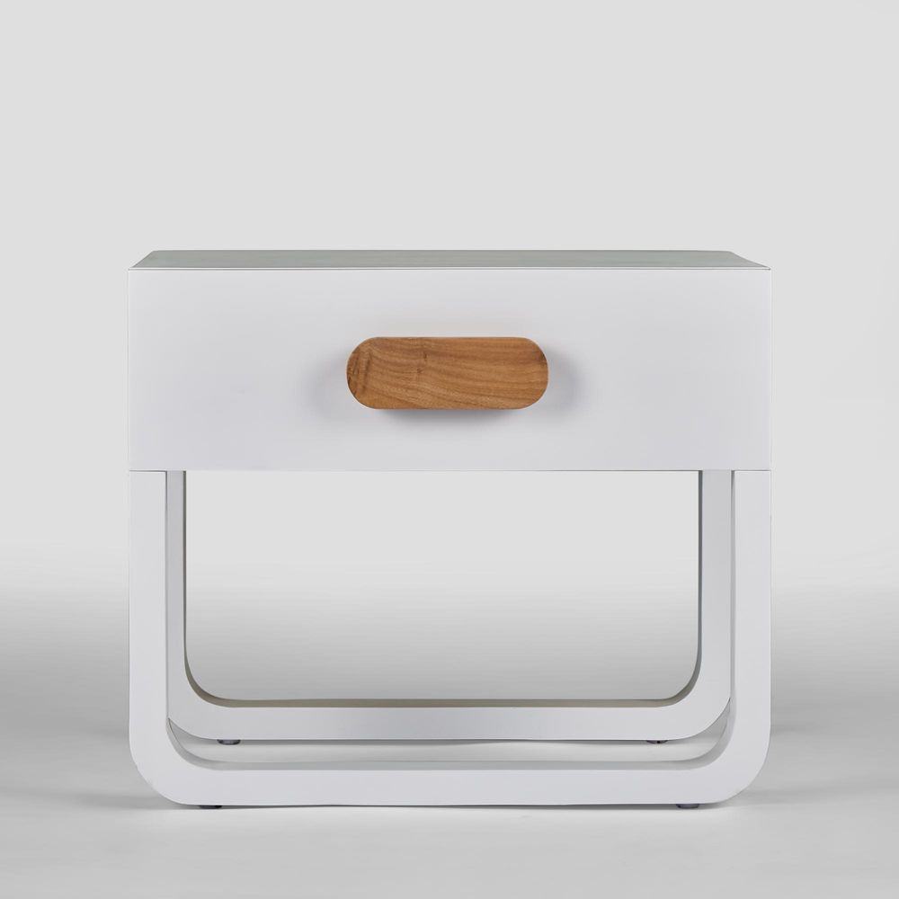 Norma Bedside Table White