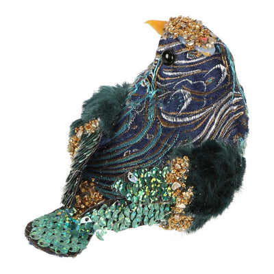 Zora Set of 3 Clip on Birds Peacock Blue