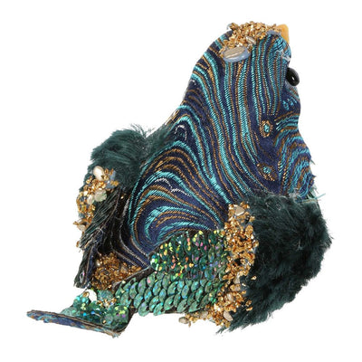 Zora Set of 3 Clip on Birds Peacock Blue