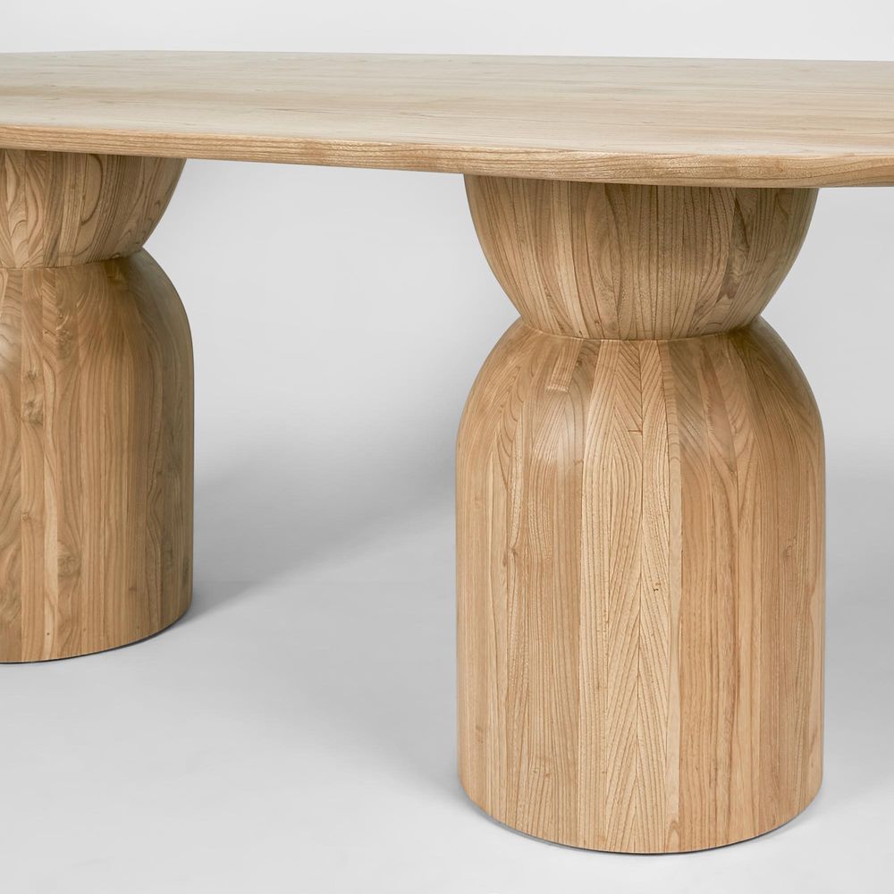 Olive Dining Round/Oval Table Base Natural