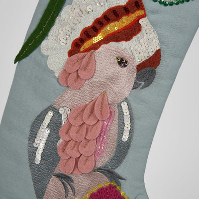 Galah Embroidered Stocking Blue