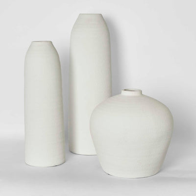 Laila Round Vase White