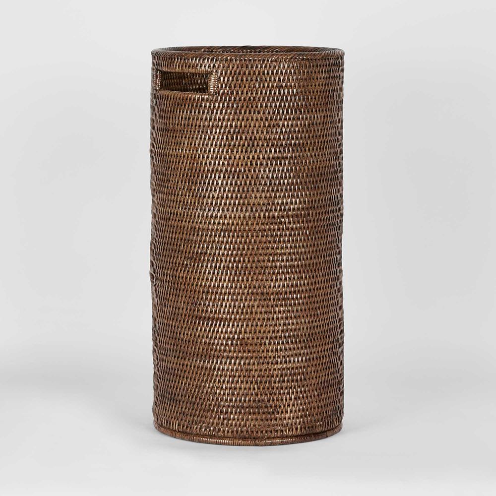 Paume Rattan Umbrella Stand Antique Brown