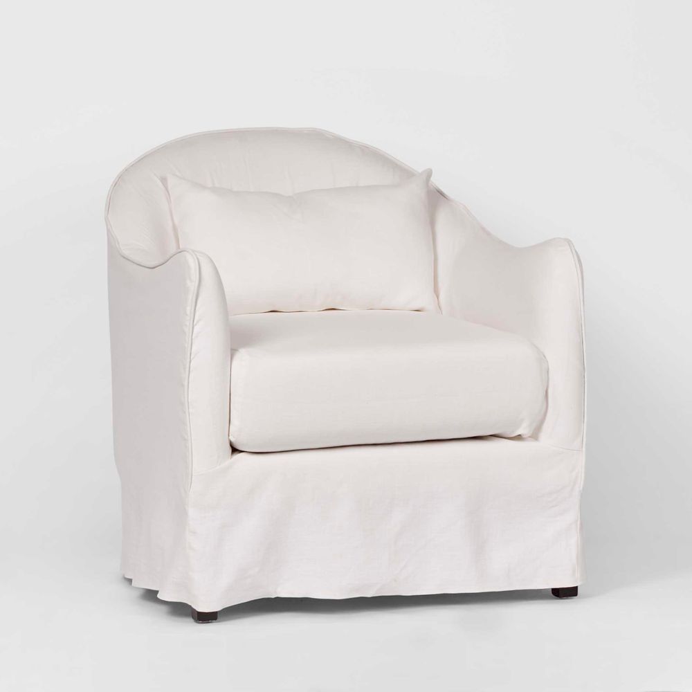 Ville Armchair Slip Cover Linen White