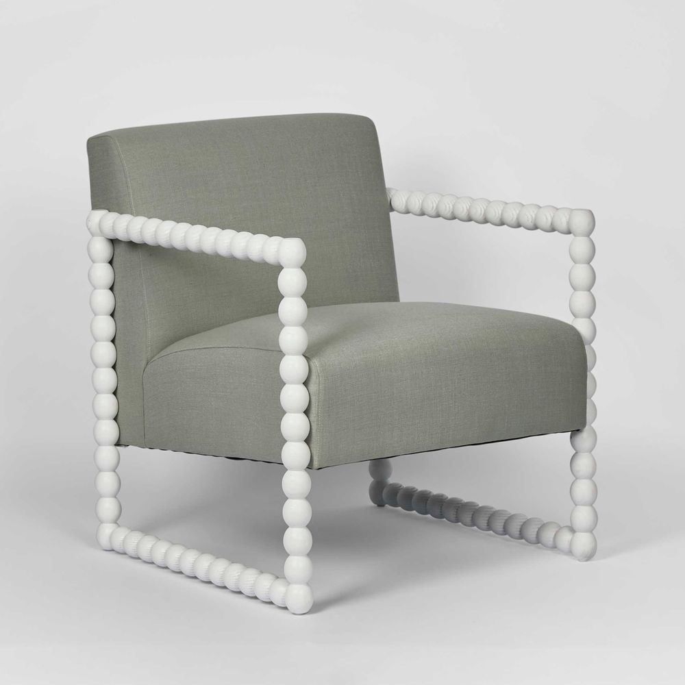 Bobbin Oak Chair White/Seafoam