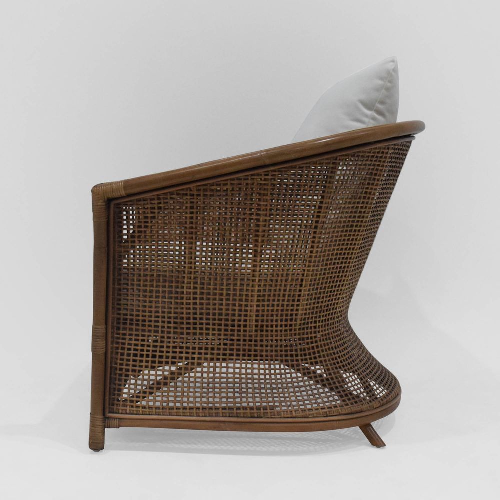 Cayman Armchair Rattan Cream Cushion