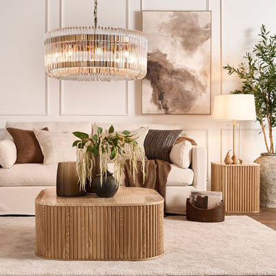 Travertine Oak Coffee Table