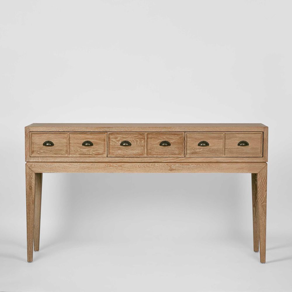 Columbus Oak 6 Drawer Hall Table