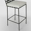 Sheffield Iron Outdoor Bar Chair with cushion