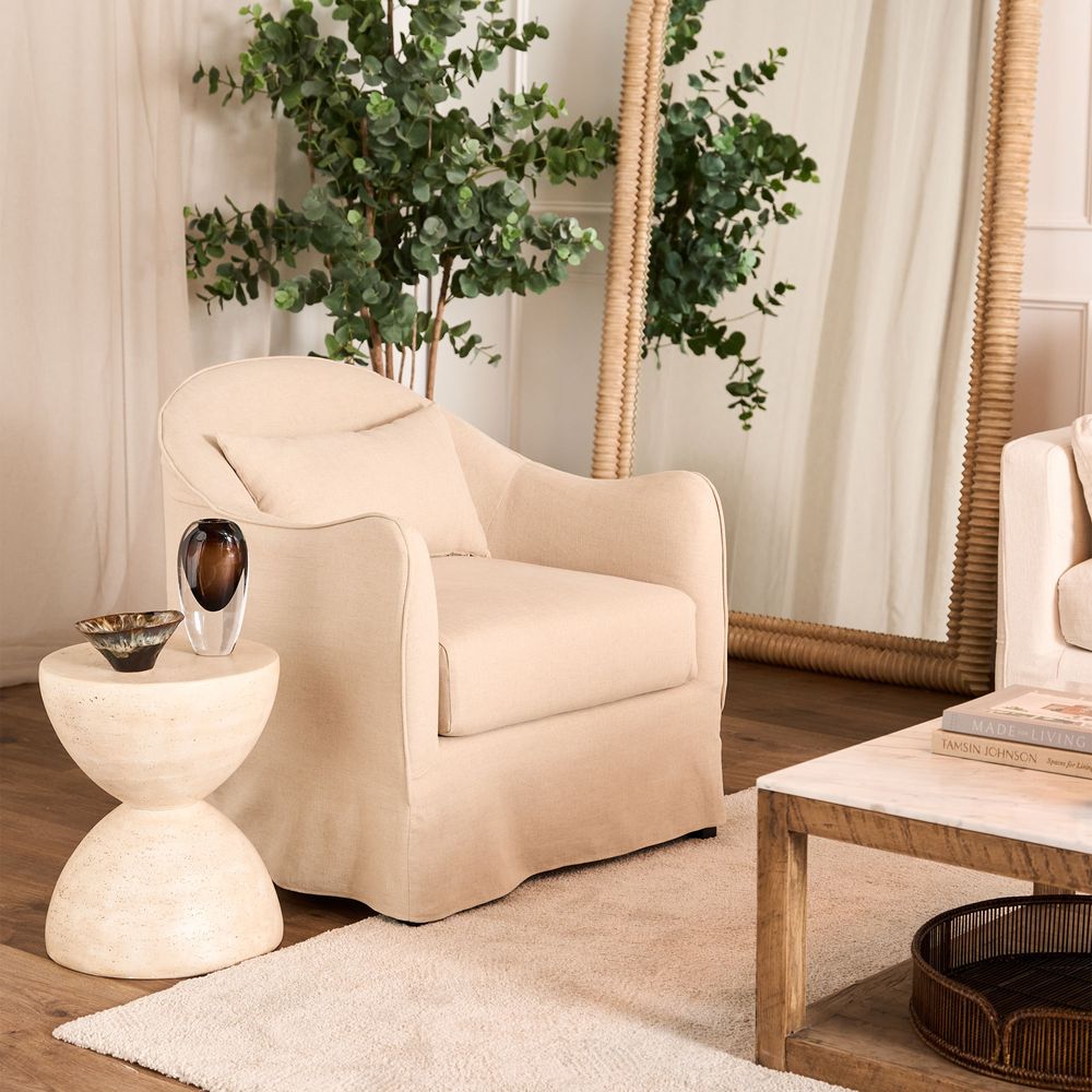 Ville Armchair with Natural Slip Cover