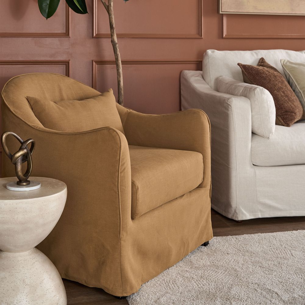 Ville Armchair with Nutmeg Slip Cover