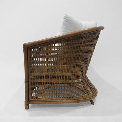 Cayman 2 Seat Rattan Sofa Cream Cushion