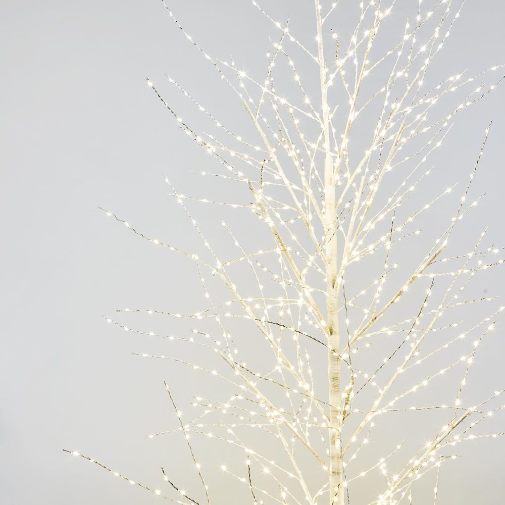 White Forest Light Up Tree with 1300 Lights 180cm